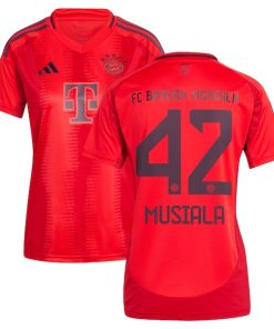 Jamal Musiala Bayern Munich adidas Women's 2024/25 Home Replica Player Jersey - Red