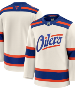 Edmonton Oilers  Alternate Premium Jersey - Light Beige/Royal/White