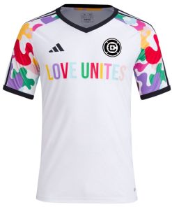Alternative view of Chicago Fire adidas 2024 Pride Pre-Match Top - White