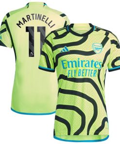 Alternative view of Gabriel Martinelli Arsenal adidas 2023/24 Away Replica Player Jersey - Yellow/Green