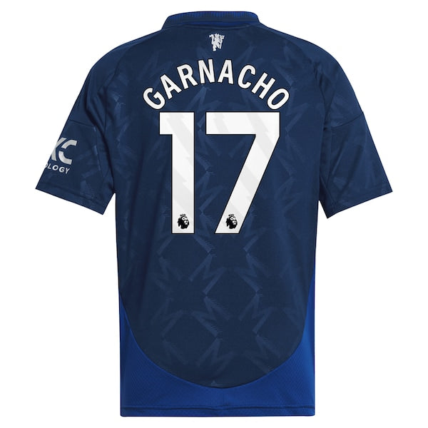 Alejandro Garnacho Manchester United adidas Youth 2024/25 Away Replica Player Jersey - Navy - Image 4