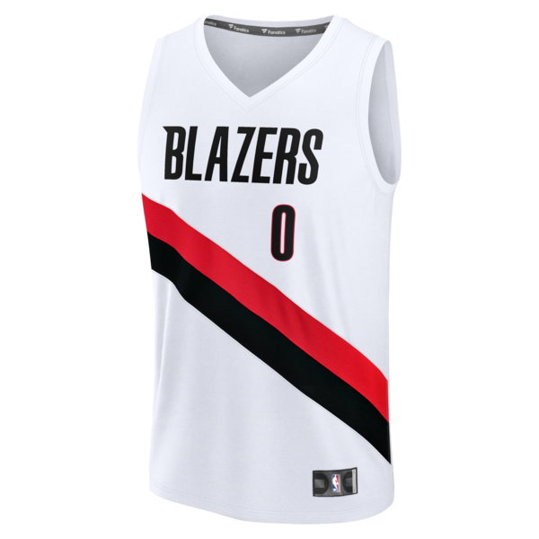 Damian Lillard Portland Trail Blazers Youth Fast Break Replica Jersey - White - Association Edition - Image 2