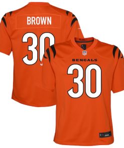 Alternative view of Chase Brown Cincinnati Bengals Nike Youth Youth - Orange/Black