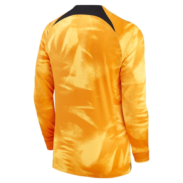 Netherlands National Team Nike 2022/23 Home Breathe Stadium Replica Blank Long Sleeve Jersey - Orange - Image 3