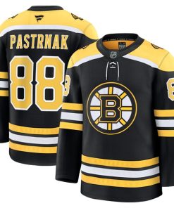 David Pastrnak Boston Bruins  Home Premium Jersey - Black/White