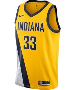 Alternative view of Myles Turner Indiana Pacers Nike Swingman Jersey Gold - Statement Edition