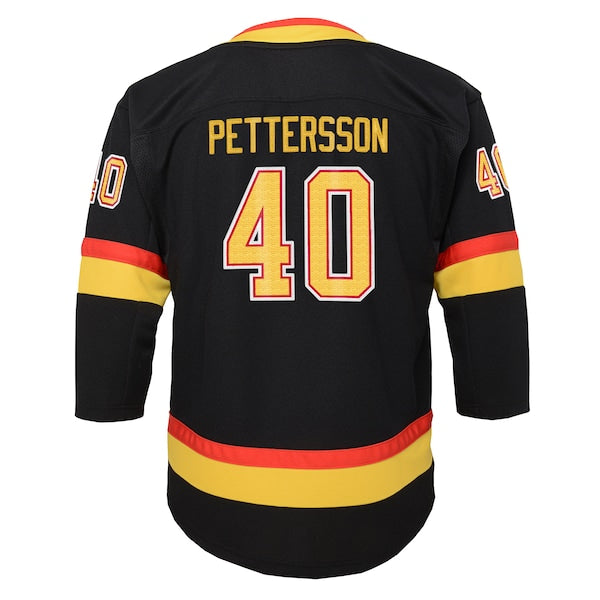 Elias Pettersson Vancouver Canucks Youth 2019/20 Flying Skate Premier Player Jersey - Black - Image 3