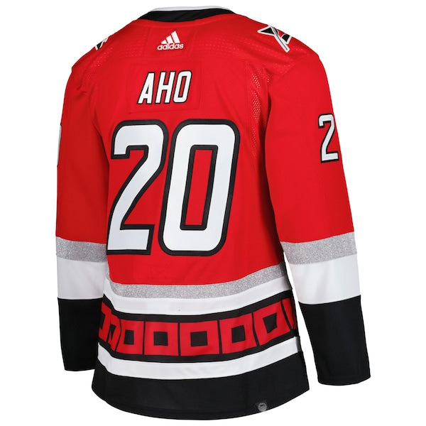 Sebastian Aho Carolina Hurricanes adidas Alternate Primegreen Authentic Player Jersey - Red - Image 3