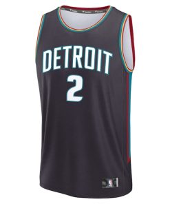 Alternative view of Cade Cunningham Detroit Pistons  Youth 2025/26 City Edition Fast Break Jersey - Gray