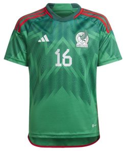 Alternative view of H¨¦ctor Herrera Mexico National Team adidas Youth 2022/23 Home Replica Player Jersey - Green