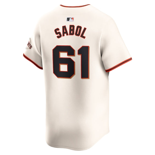Blake Sabol San Francisco Giants Nike Home Limited Player Jersey - Cream - Image 3