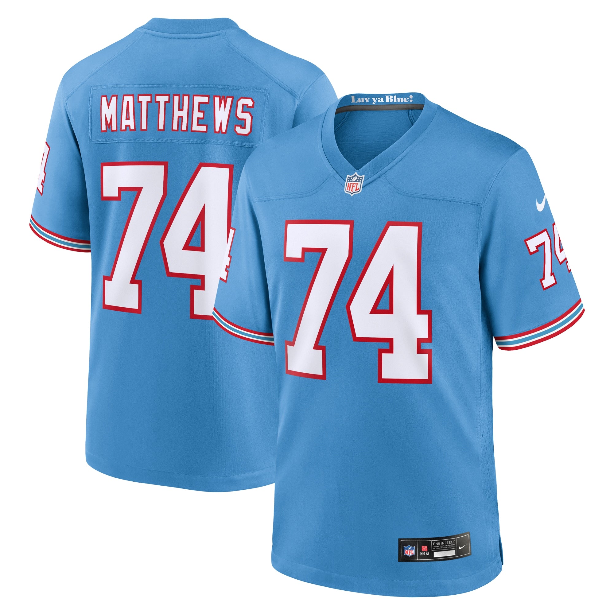 Bruce Matthews Tennessee Titans Nike Retired Player Jersey - Navy/Light Blue - Image 6