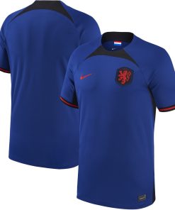 Custom Netherlands National Team Nike 2022/23 Away Authentic Blank Jersey - Blue