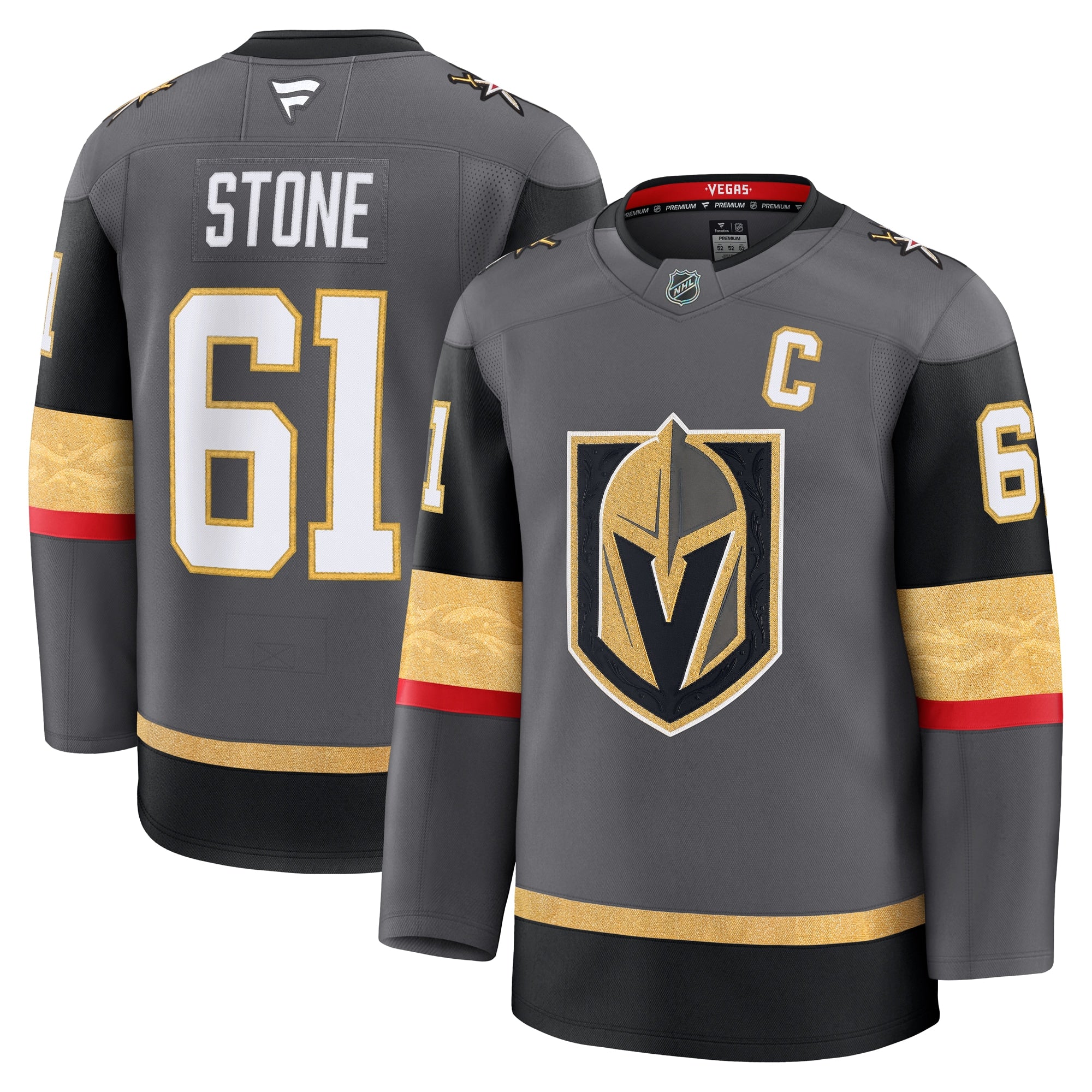 Mark Stone Vegas Golden Knights Away Premium Jersey - White/Gold/Gray - Image 6