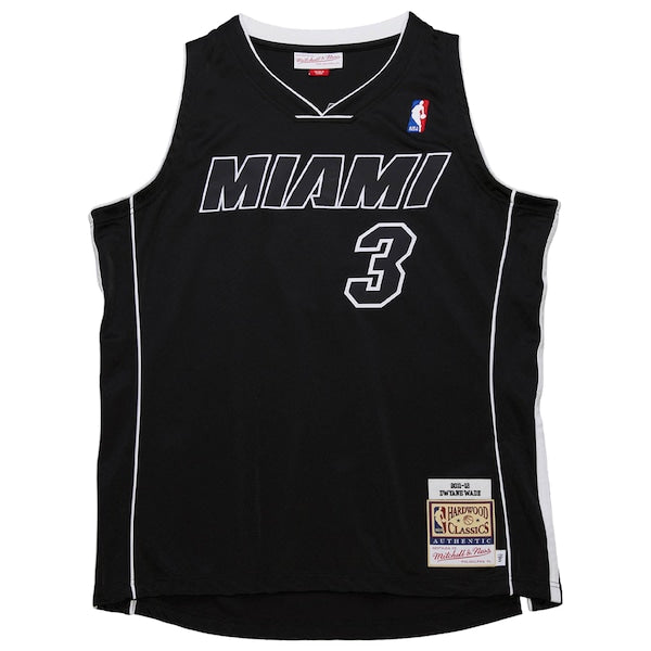 Dwyane Wade Miami Heat 2011/12 Hardwood Classics Authentic Jersey - Black - Image 2