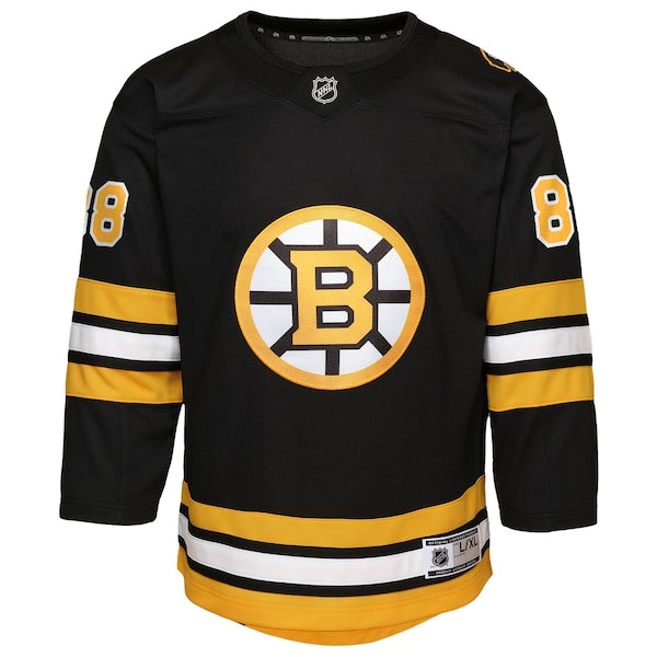 David Pastrnak Boston Bruins Youth Home Premier Player Jersey - Black - Image 2