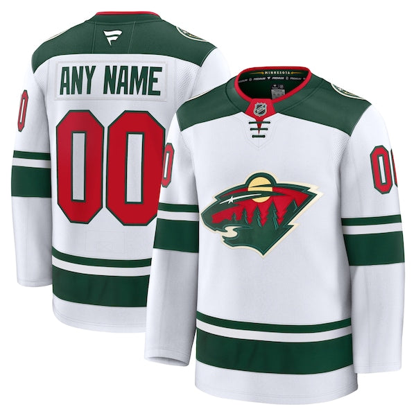 Minnesota Wild Away Premium Custom Jersey - White/Green