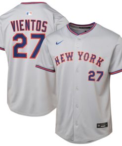 Alternative view of Mark Vientos New York Mets Nike Youth Road Limited Jersey?¨C Gray/Royal
