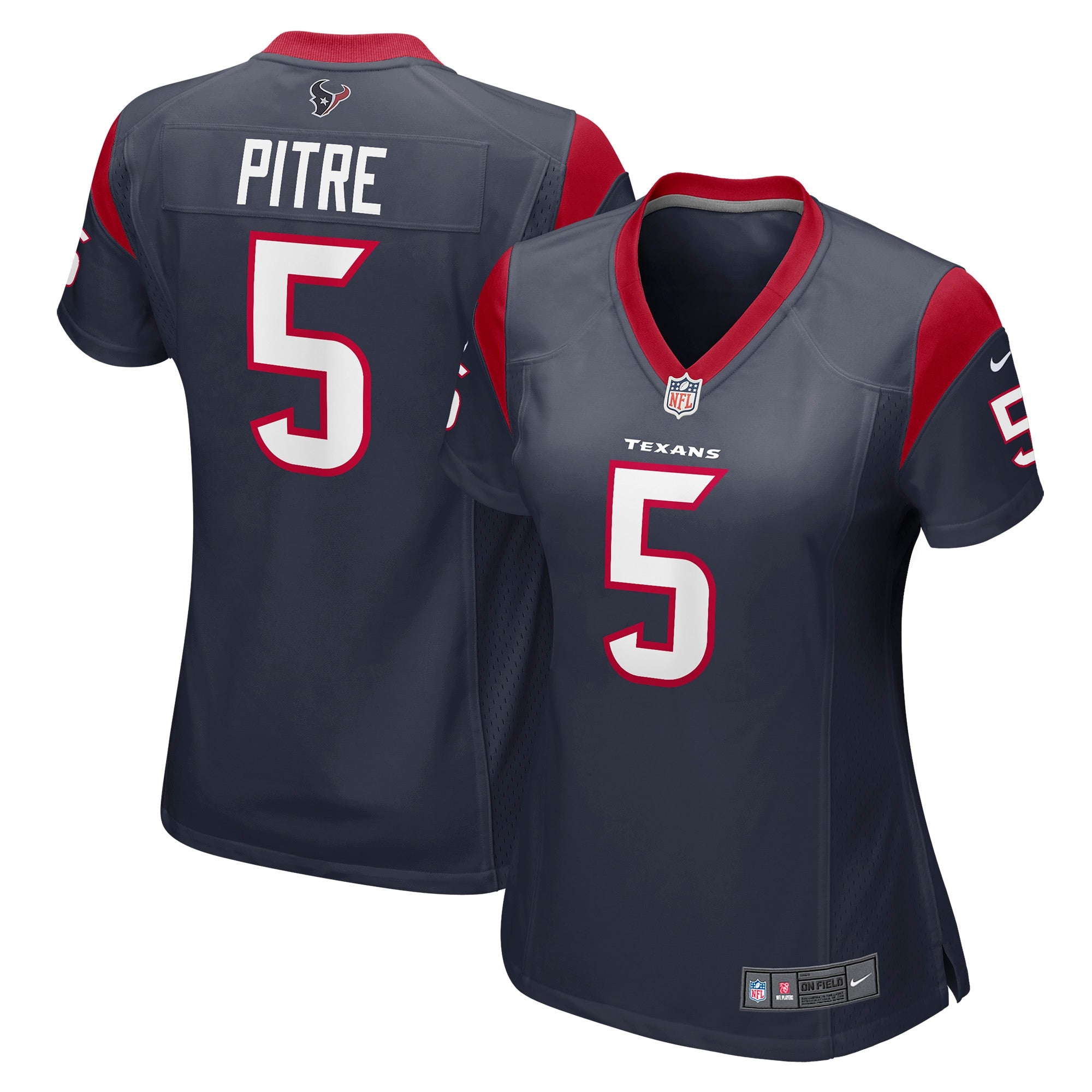Jalen Pitre Houston Texans Nike Women's Game Player Jersey - White/Navy - Image 5