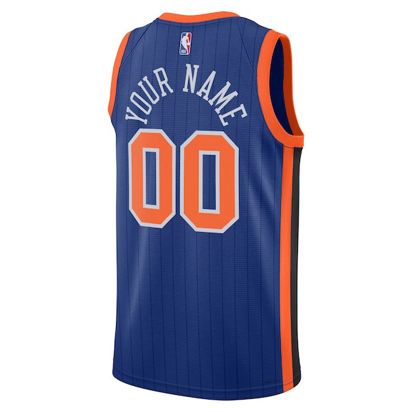 New York Knicks Nike Unisex 2023/24 Custom Swingman Jersey - Blue - City Edition - Image 3