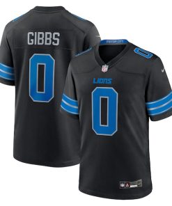 Jahmyr Gibbs Detroit Lions Nike 2nd Alternate Game Player Jersey - Black/Blue/White