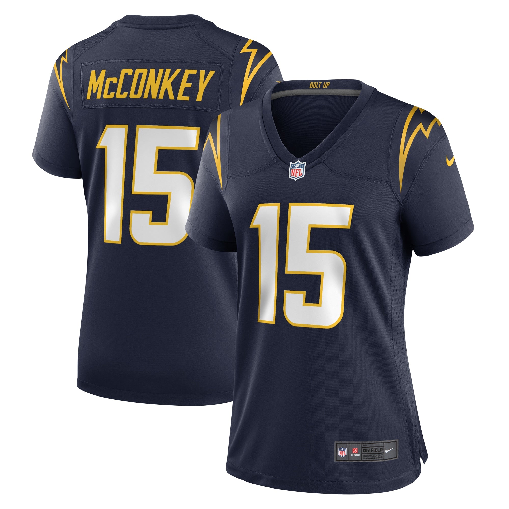 Ladd McConkey Los Angeles Chargers Nike Women's Game Jersey - White/Navy/Royal - Image 7
