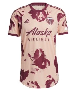 Alternative view of Portland Timbers adidas 2024 Heritage Rose Kit Authentic Custom Jersey - Pink