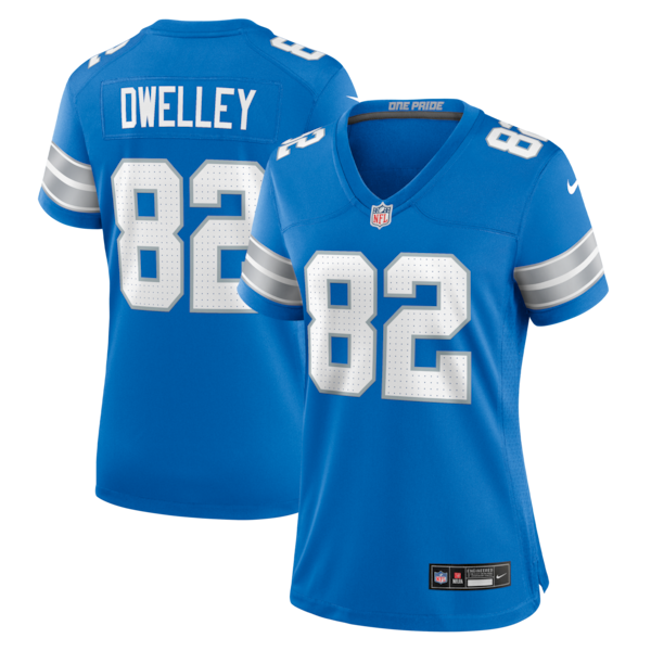 Ross Dwelley Detroit Lions Nike Women's Team Game Jersey - Blue