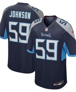 Alternative view of Kyron Johnson Tennessee Titans Nike Team Game Jersey -  Navy