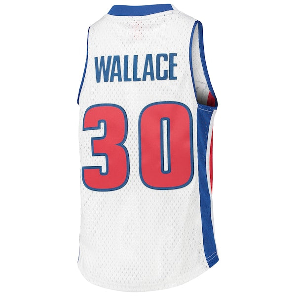 Rasheed Wallace Detroit Pistons Youth 2003/04 Hardwood Classics Swingman Jersey - White - Image 4