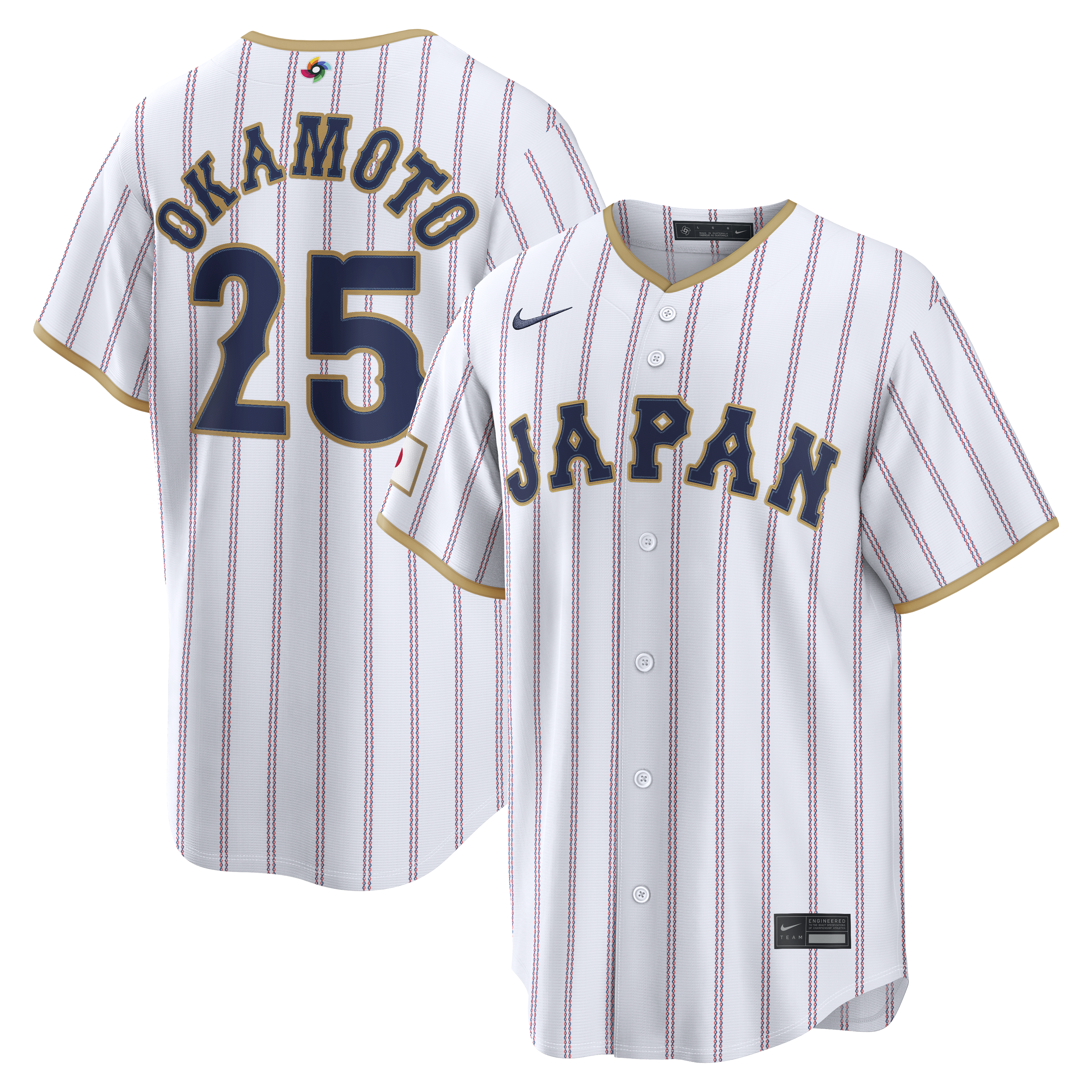 Kazuma Okamoto Japan Baseball Nike 2026 World Baseball Classic Road Stadium Jersey - Navy/White - Image 5