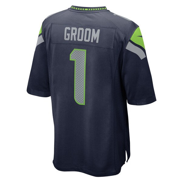 Number 1 Groom Seattle Seahawks Nike Game Jersey - College Navy - Image 3