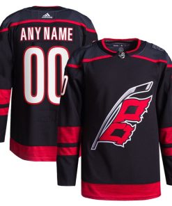 Carolina Hurricanes adidas  Home  Primegreen Authentic Custom Jersey - Black