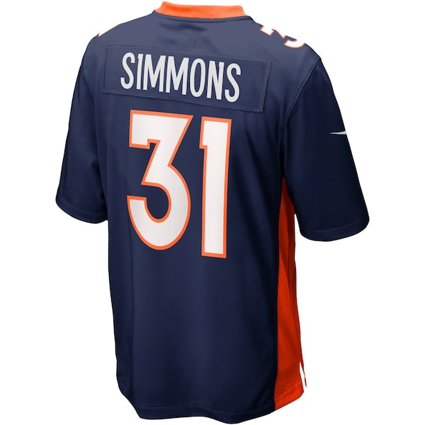 Justin Simmons Denver Broncos Nike Alternate Game Jersey - Navy/Orange - Image 4