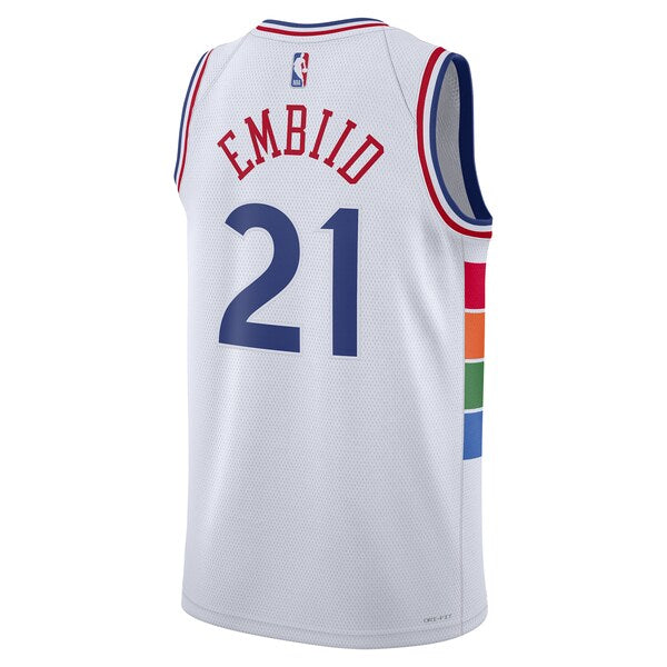 Joel Embiid Philadelphia 76ers Nike Unisex 2024/25 Swingman Player Jersey - City Edition - White - Image 3