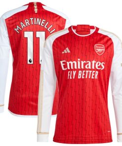Gabriel Martinelli Arsenal adidas 2023/24 Home Replica Player Long Sleeve Jersey - Red
