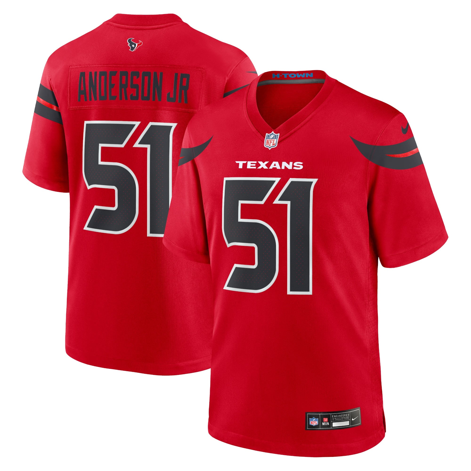 Will Anderson Jr. Houston Texans Nike 2nd Alternate Game Jersey - Navy/Red/White - Image 5