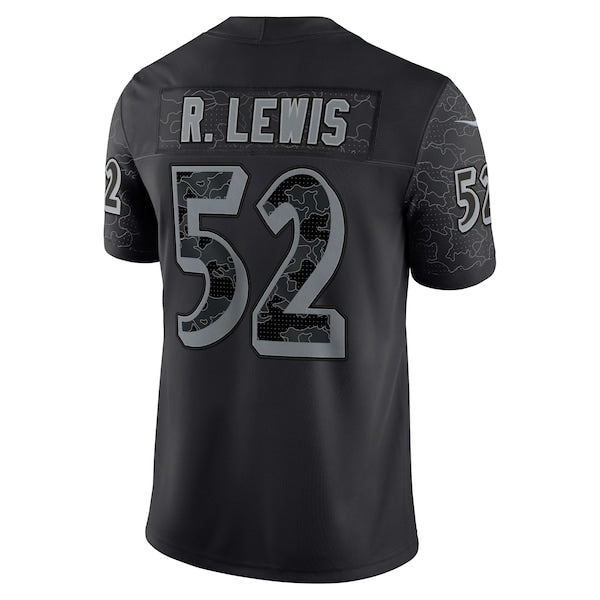 Men's Nike Ray Lewis Black Baltimore Ravens Retired Player RFLCTV Limited Jersey - Image 5
