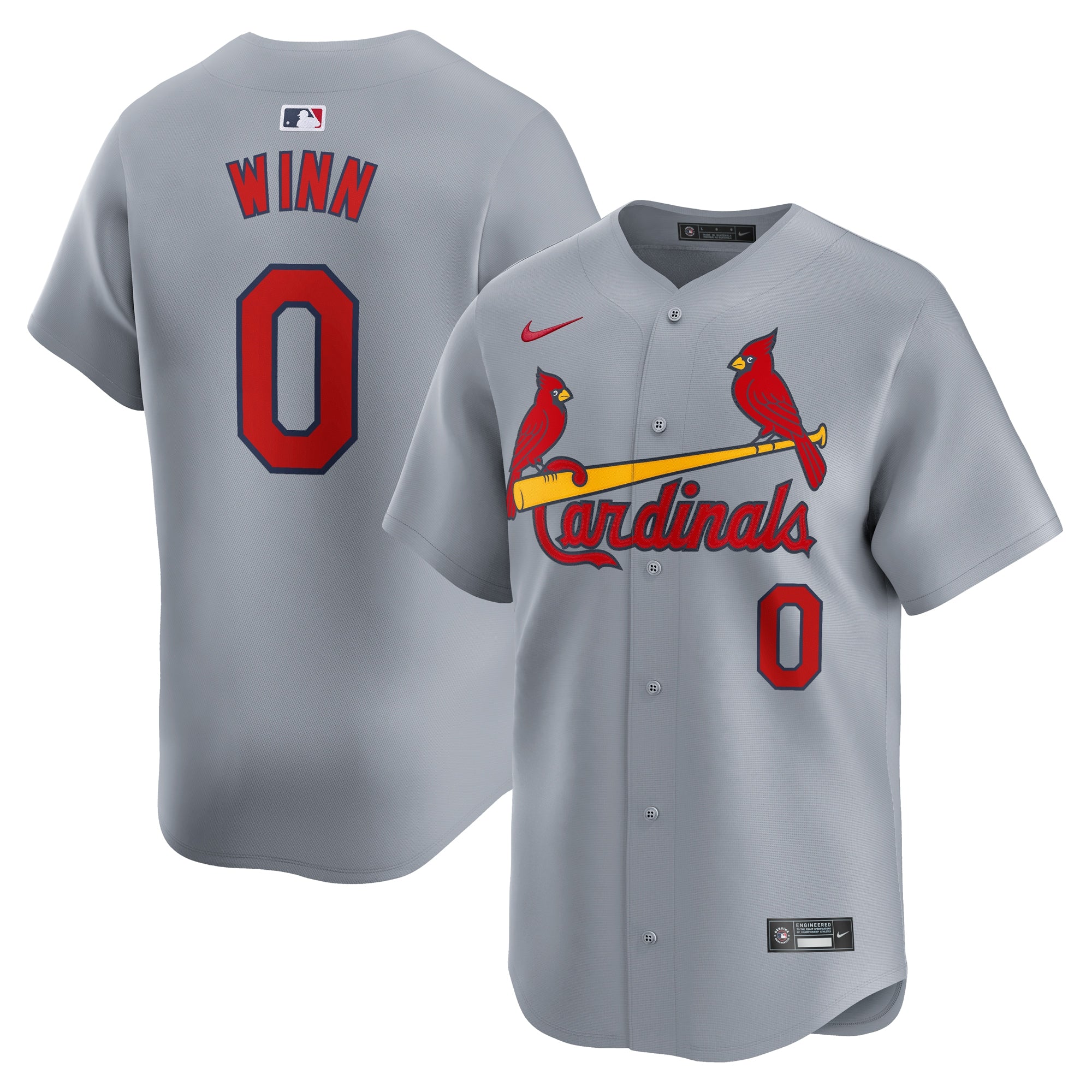 Masyn Winn St. Louis Cardinals Nike Home Limited Player Jersey - White/Gray - Image 6