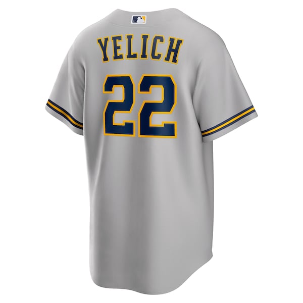 Christian Yelich Milwaukee Brewers Nike Alternate Replica Player Jersey - Gray/Cream/Navy/White - Image 4