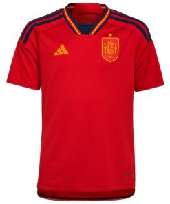 Alternative view of Spain National Team adidas Youth 2022/23 Home Replica Jersey - Red