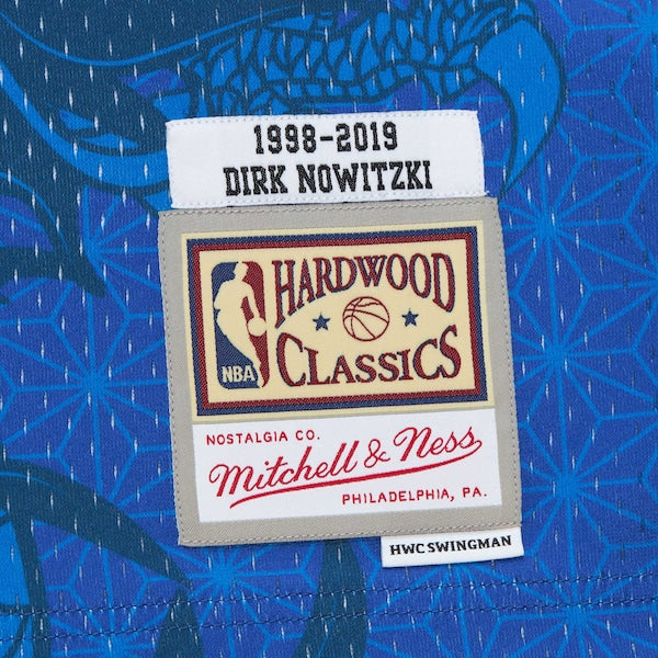 Dirk Nowitzki Dallas Mavericks 1998-2019 Hardwood Classics Asian Heritage 6.0 Swingman Throwback Player Jersey - Blue - Image 6