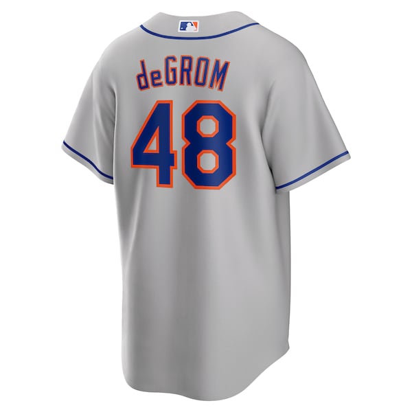 Jacob deGrom New York Mets Nike Road Replica Player Name Jersey - Gray/Royal - Image 4