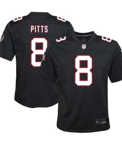 Alternative view of Kyle Pitts Atlanta Falcons Nike Youth Game Jersey - Black/Red