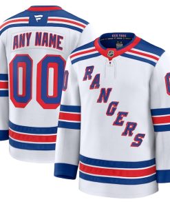 New York Rangers  Away Premium Custom Jersey - White/Navy/Royal