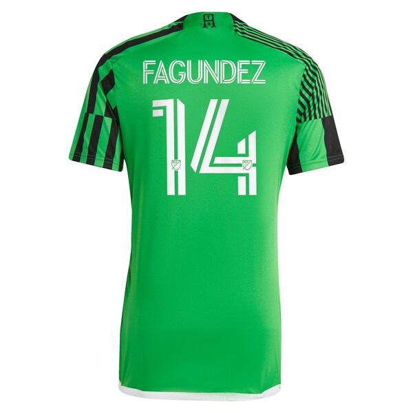 Diego Fagundez Austin FC adidas 2024 Las Voces Kit Replica Jersey - Green - Image 3