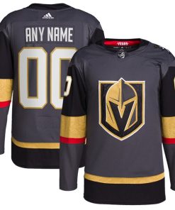 Vegas Golden Knights adidas  Alternate  Primegreen Authentic Custom Jersey - Gray