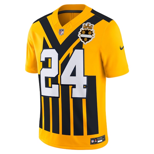 Joey Porter Jr. Pittsburgh Steelers Nike Alternate 1933 Throwback Vapor F.U.S.E. Limited Jersey - Gold/Black/White - Image 3