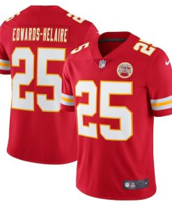 Alternative view of Clyde Edwards-Helaire Kansas City Chiefs Nike Vapor Limited Jersey - Red/White