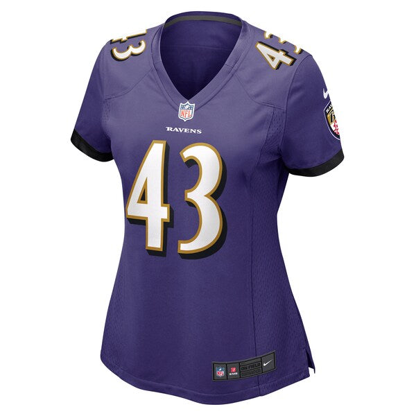 Justice Hill Baltimore Ravens Nike Women's Game Jersey - Purple - Image 2